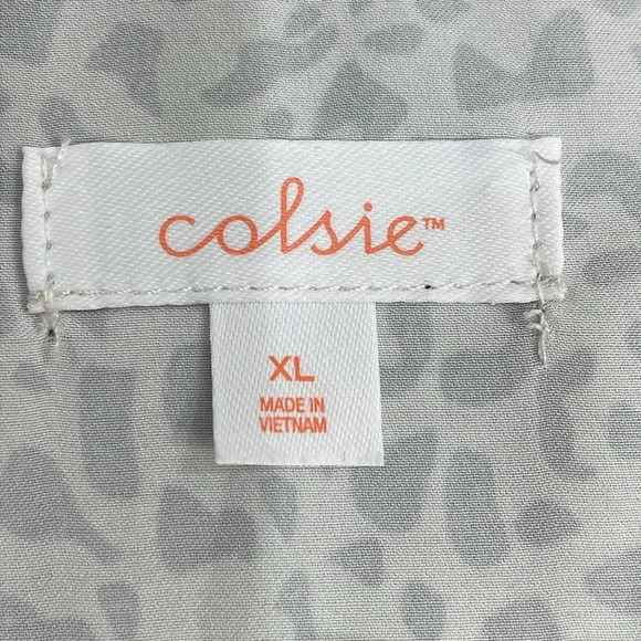 NWOT Colsie Satin Cami and Shorts Sleep Pajama Set Gray White Print XL - Picture 7 of 16